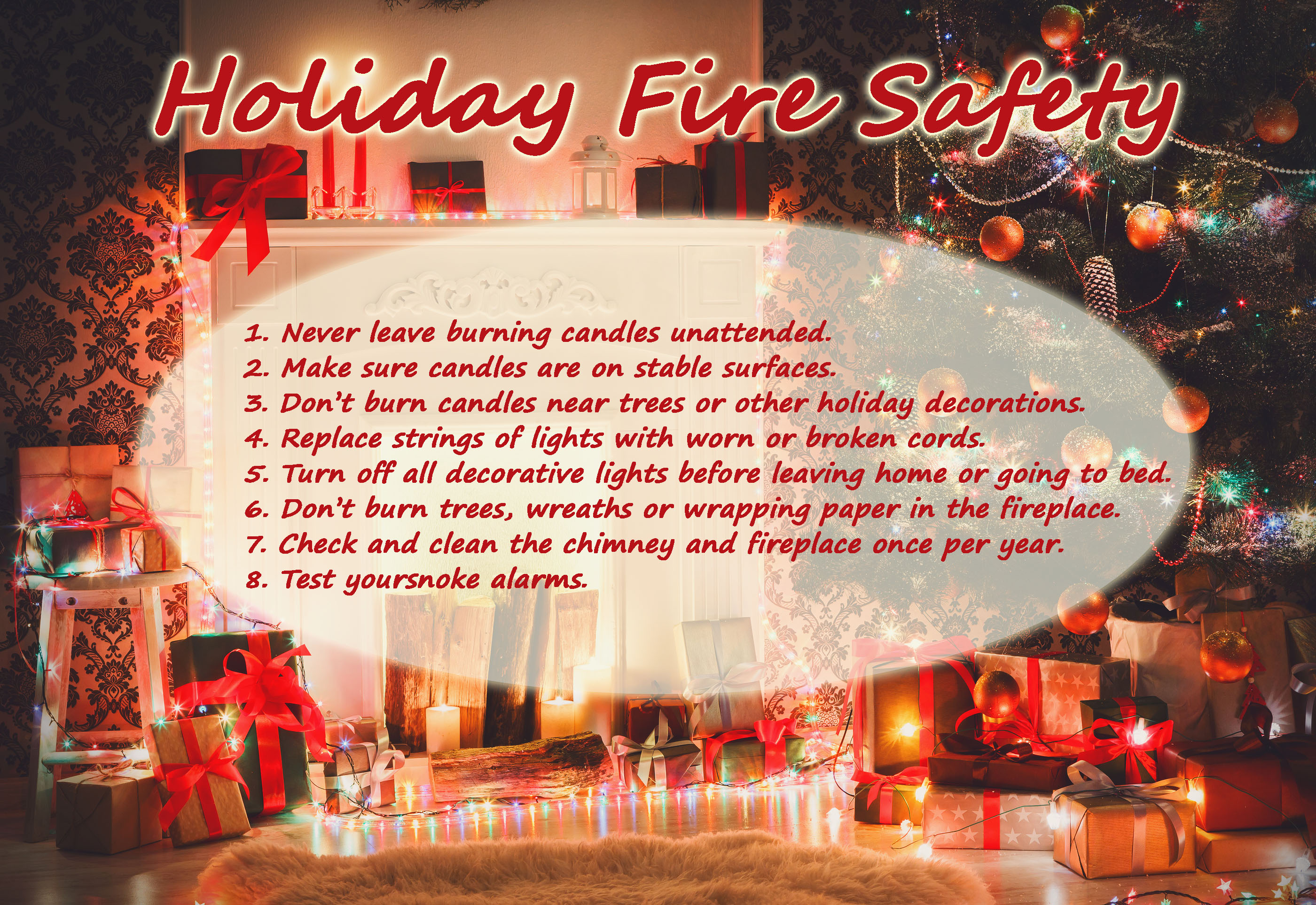 Holiday Fire Safety info-graphic